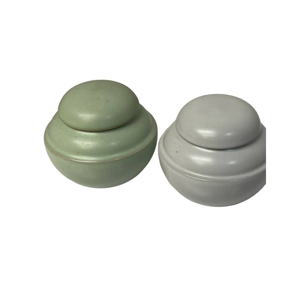 Ceramic Cosmetic Empty Jar Pot Eyeshadow Makeup Face Balm Container Gray Green‎